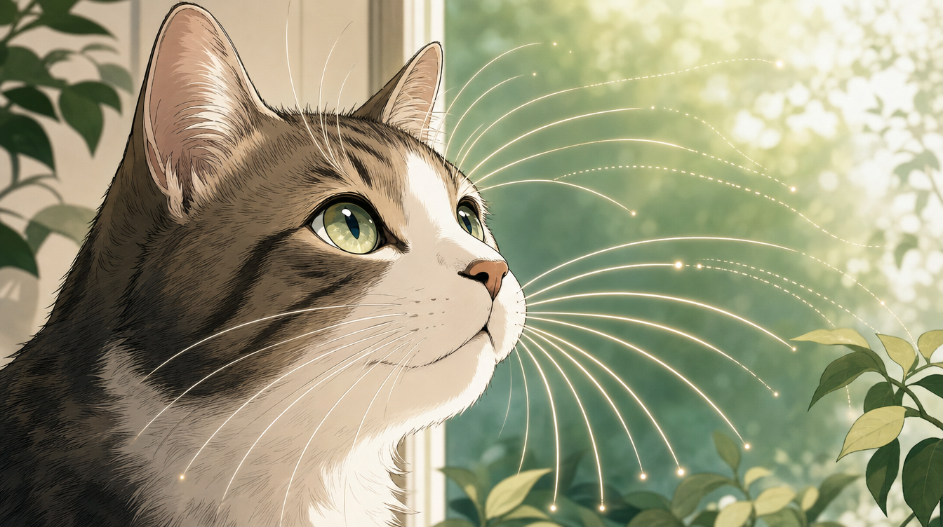 猫のひげの秘密|50本以上のセンサーが世界を測る仕組みを科学でやさしく解説