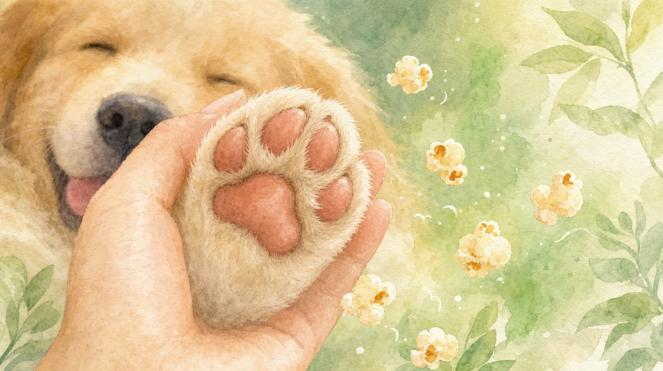 犬の肉球がポップコーン臭いのはなぜ?科学が解き明かす『フリトフィート』の正体と正しいケア