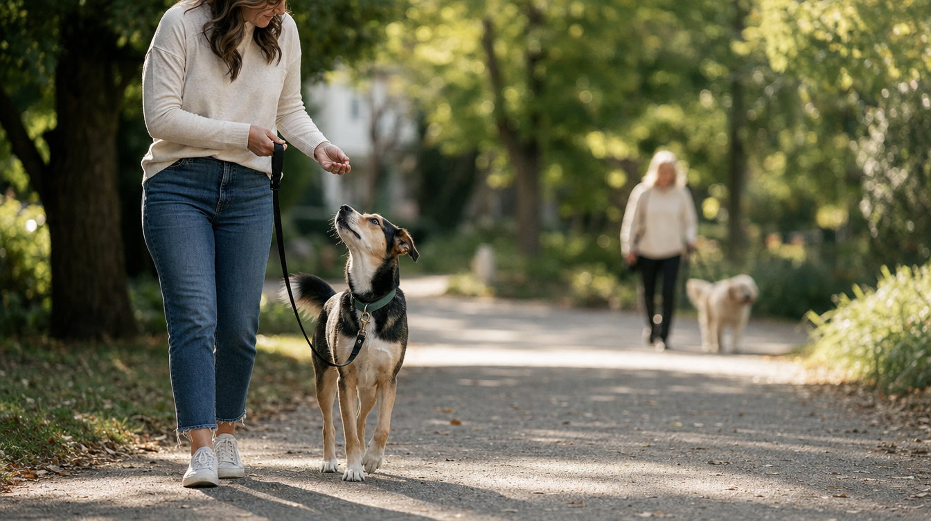 犬が散歩中に他の犬・人に吠える理由と直し方|リードリアクティビティを和らげる7ステップ