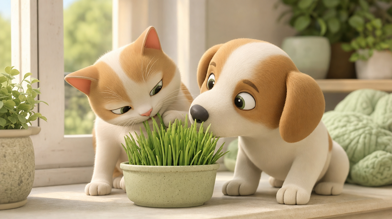 犬・猫が草を食べる本当の理由|UC Davisの大規模調査でわかった『吐くため説』の意外な真実と安全な与え方